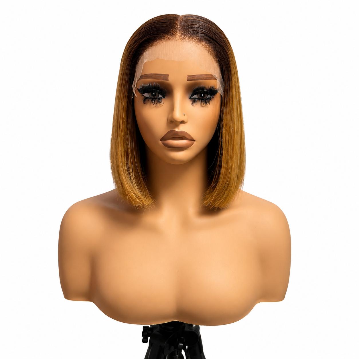Light/Dark Brown Bone straight  5x5 closure
